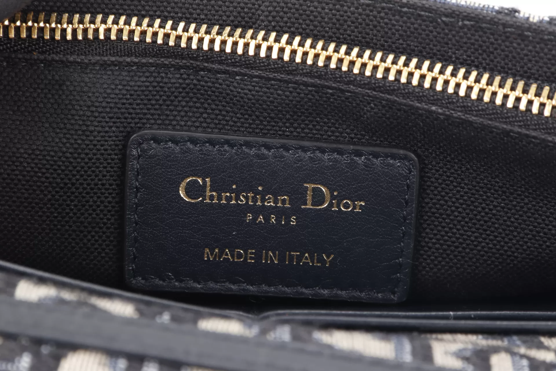 CHRISTIAN DIOR MONTAIGNE 2 IN 1-WOC BLUE NAVY OBLIQUE JACQUARD GOLD HARDWARE (19-BO-1210)