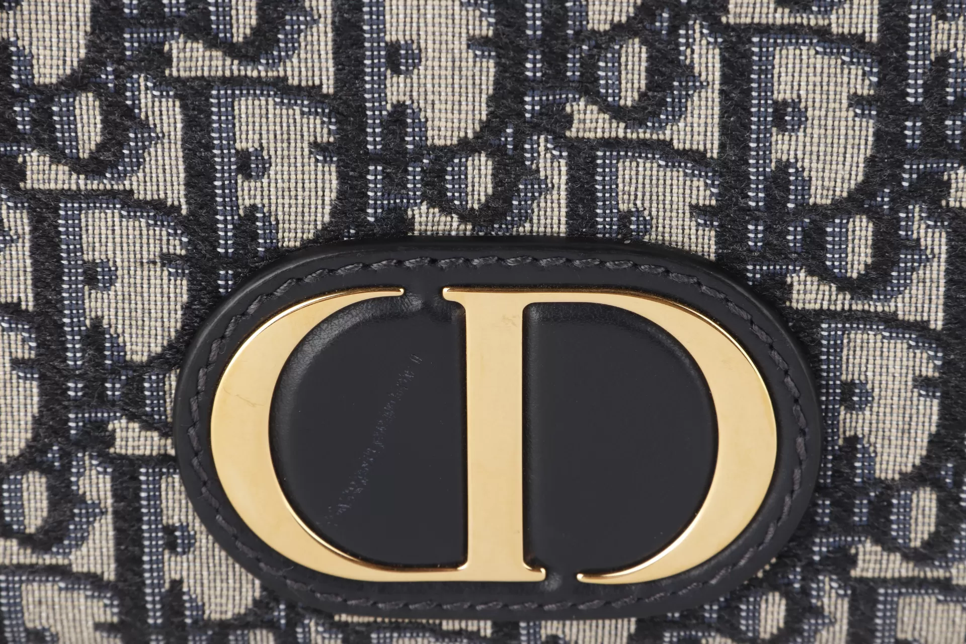 CHRISTIAN DIOR MONTAIGNE 2 IN 1-WOC BLUE NAVY OBLIQUE JACQUARD GOLD HARDWARE (19-BO-1210)