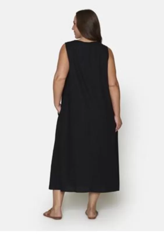 Ciso black linen mix dress