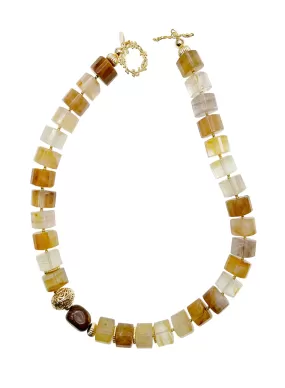 Citrine With Tiger Eye Stones Chunky Necklace JN014