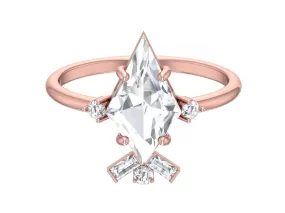 Classic Kite Cut Moissanite Diamond Engagement Ring