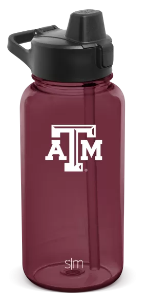 Collegiate Plastic Summit Water Bottle with Simple Flip Straw Lid