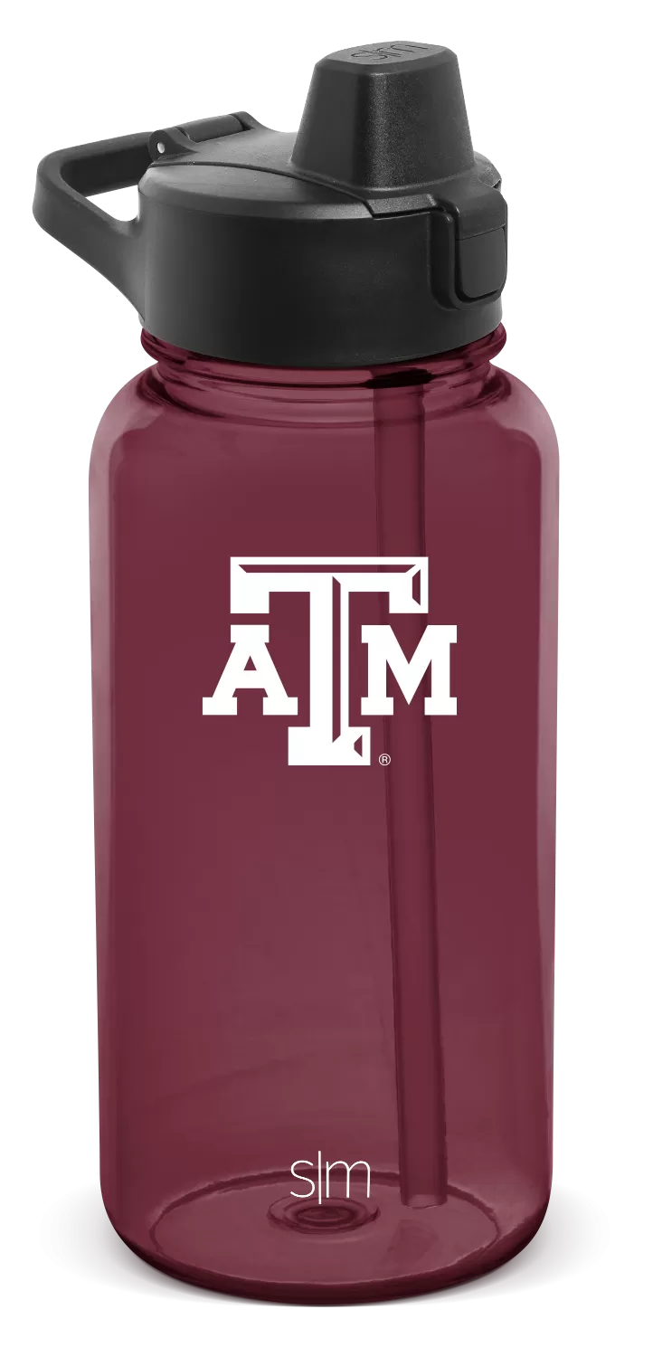 Collegiate Plastic Summit Water Bottle with Simple Flip Straw Lid