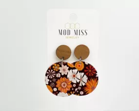 Cork Leather Round Earring "Boho Mystery"