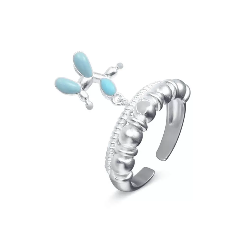 Creative Enamel Colored Balloon Dog Plain Ring