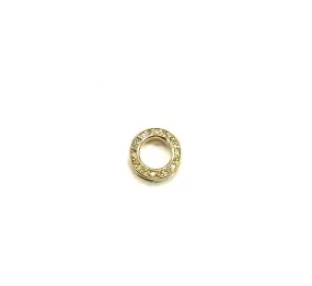 Diamond Accented Yellow Gold Circle Pendant