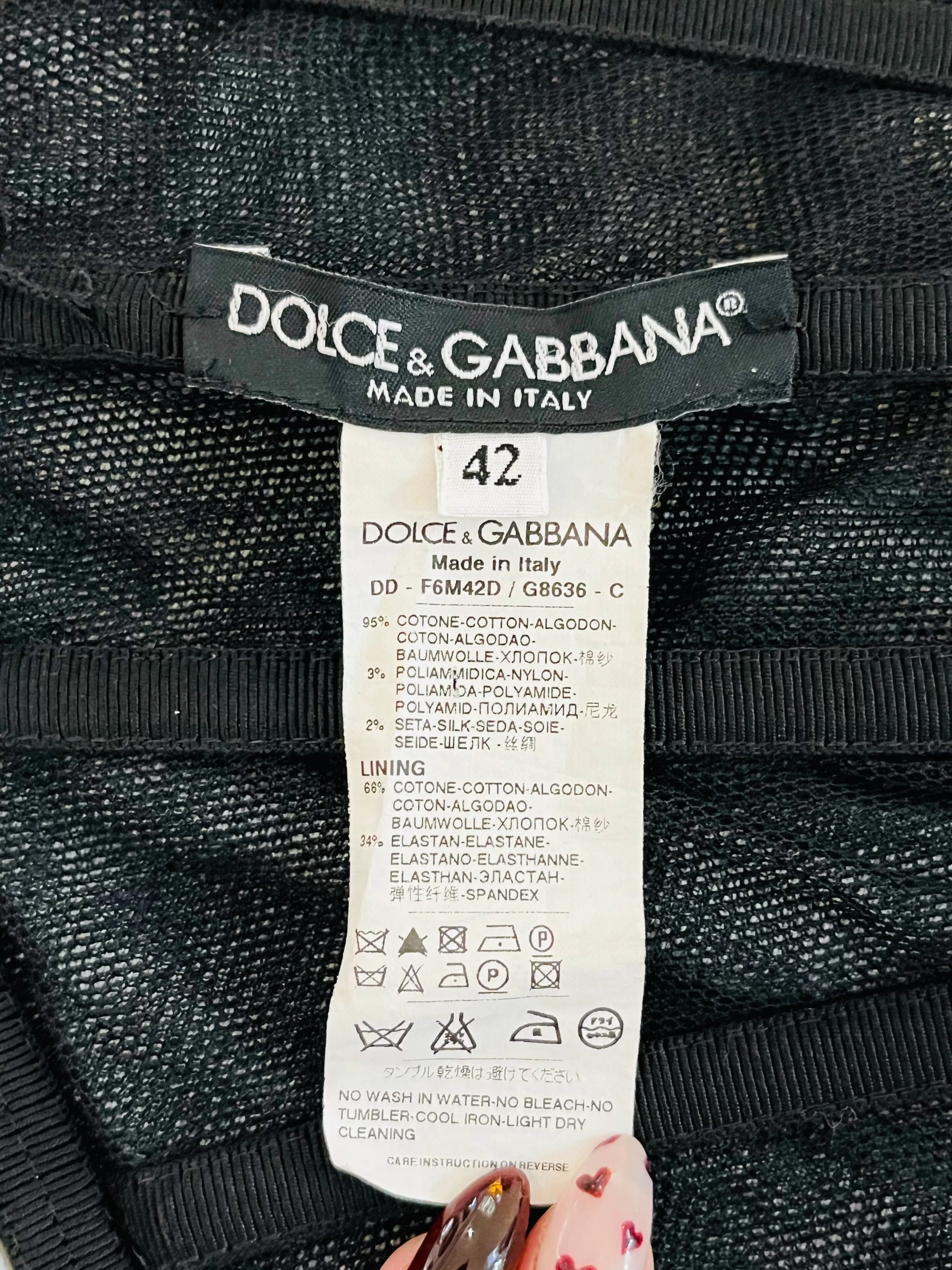 Dolce & Gabbana Denim Lace Detailed Dress. Size 42IT