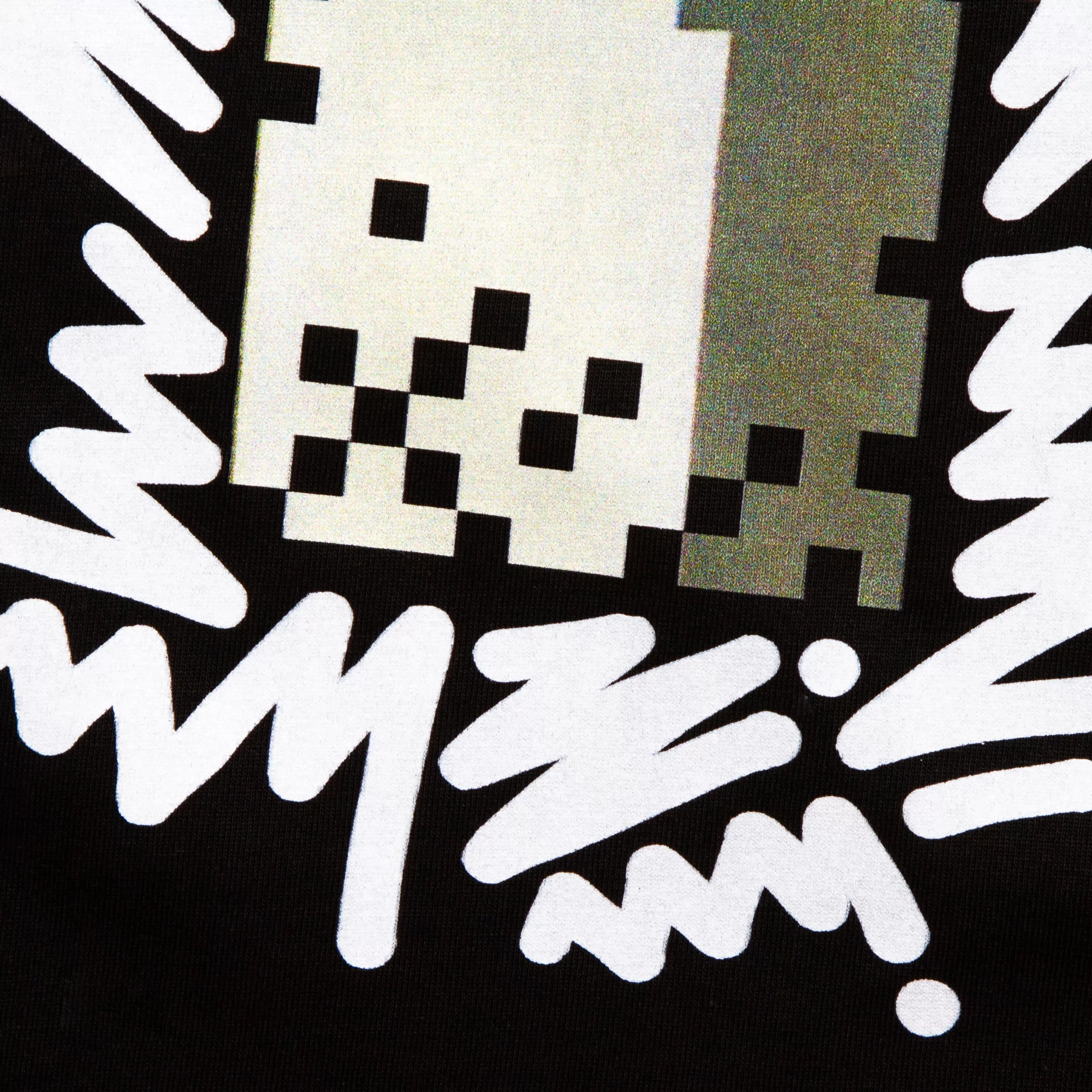 Doodle Pixel Shroom Front Print - Tshirt - Black