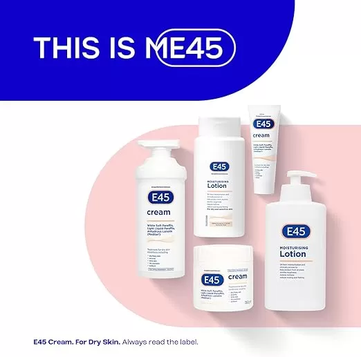 E45 Dermatological Moisturising Body Lotion for Dry Skin, 500ml