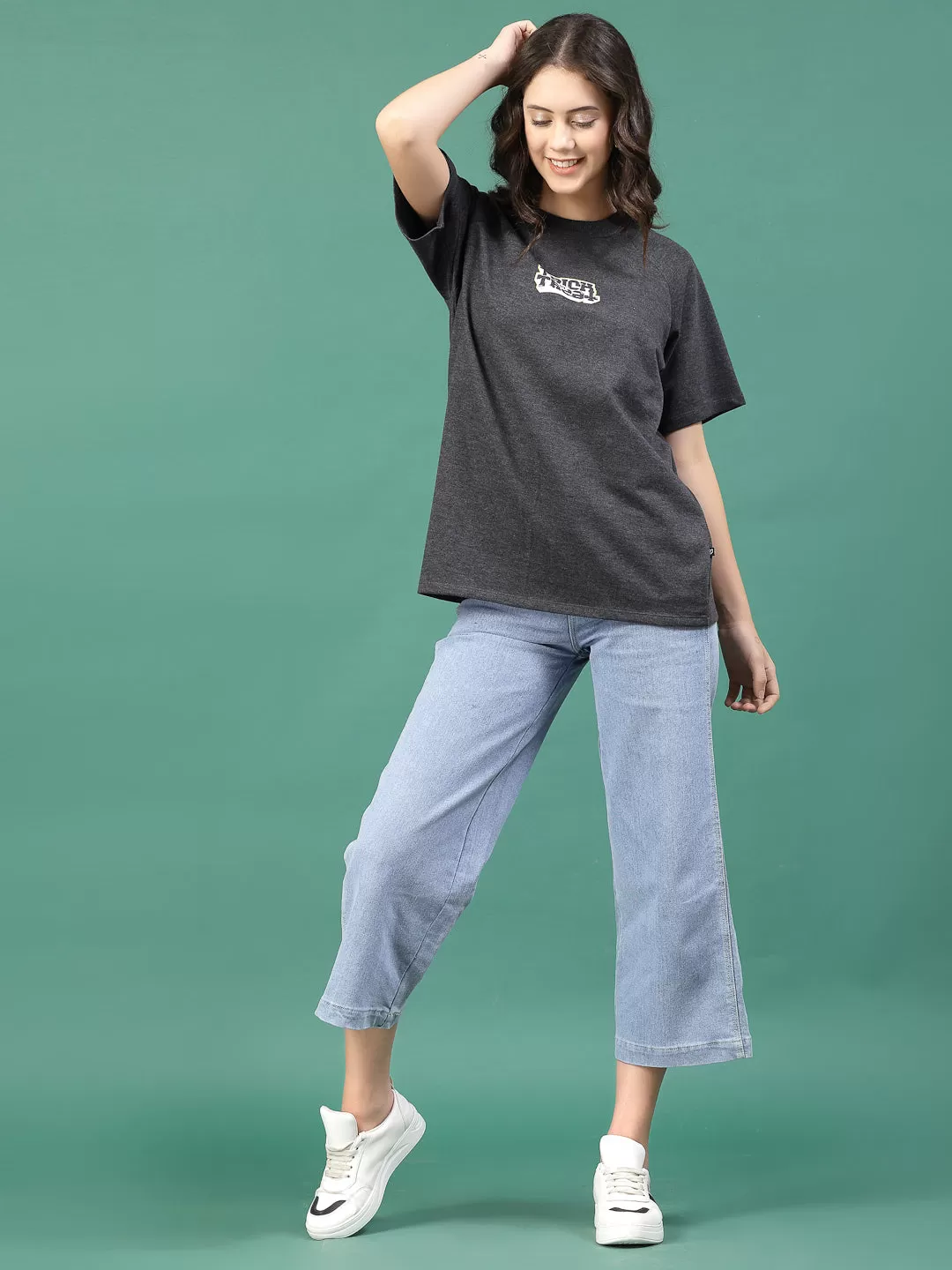 Effortless Charm Oversized Terry Print Tees