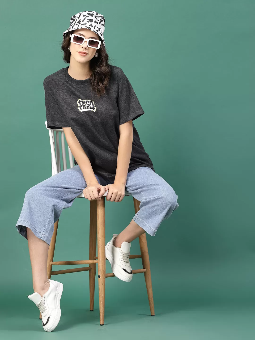 Effortless Charm Oversized Terry Print Tees