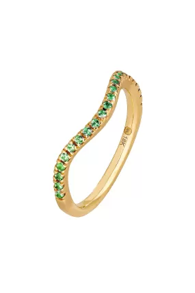 Emerald Wave Stack Ring