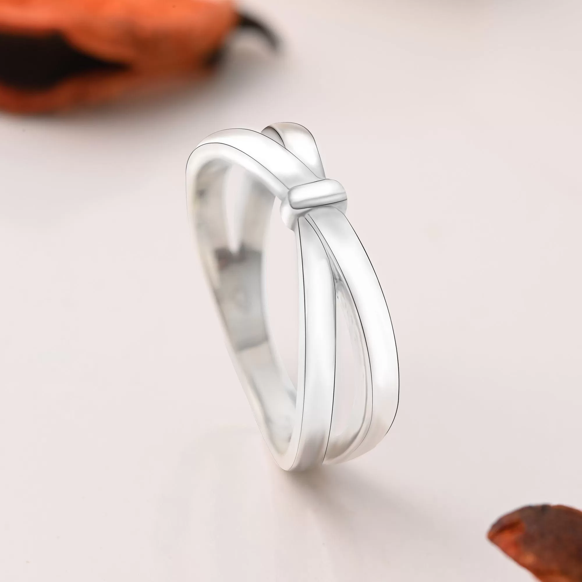 Enchanted Bow Silver Promise Rings for Him