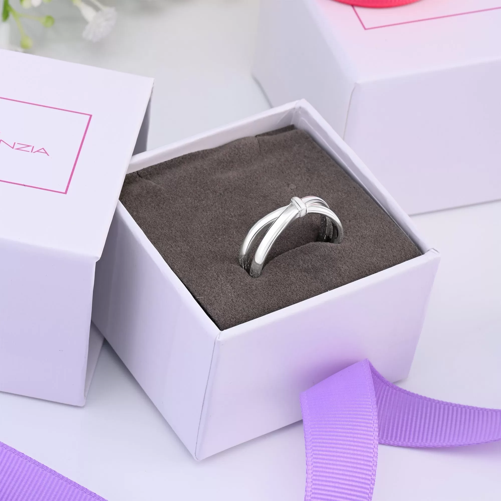 Enchanted Bow Silver Promise Rings for Him