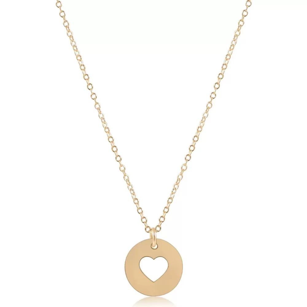 ENewton 16" Love Gold Disc Necklace