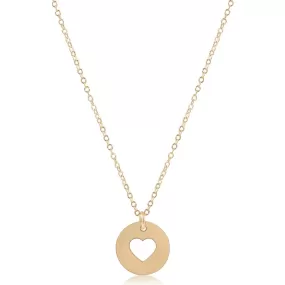 ENewton 16" Love Gold Disc Necklace