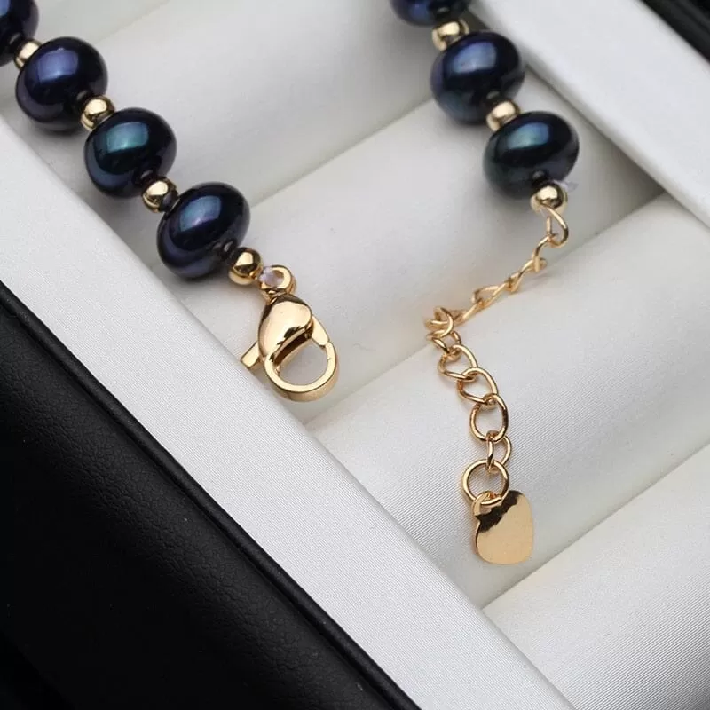 Fashion Freshwater Black Pearl Adjustable Bracelet