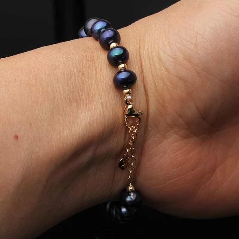 Fashion Freshwater Black Pearl Adjustable Bracelet