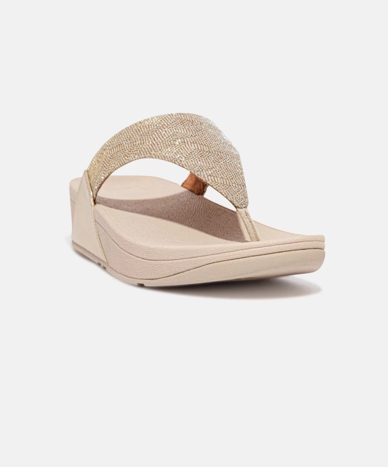 FitFlop Lulu Glitz Toe Post Sandals Gold