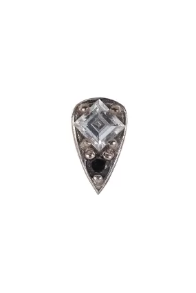 'Four' White & Black Diamond Stud