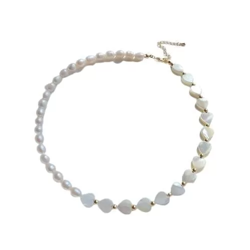 Freshwater Pearls and Puka Shell Beaded Necklace