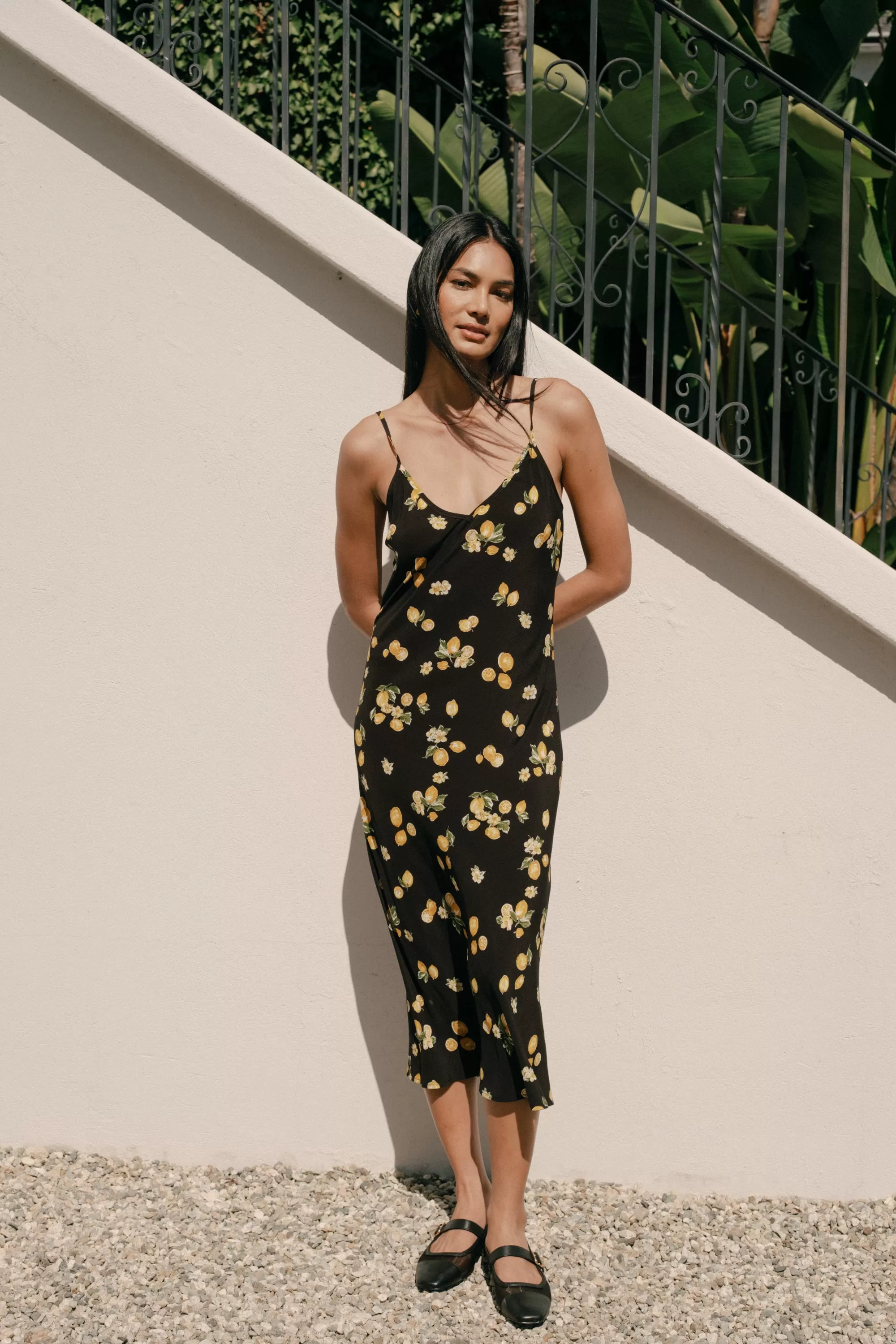 Freya Slip Dress in Lemons