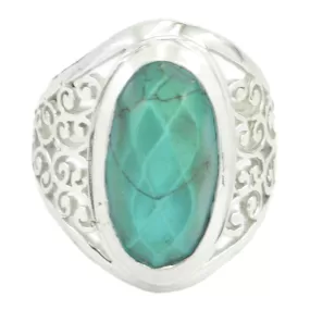 Genuine Stone Turquoise 925 Sterling Silver Rings Online Jewelry Store