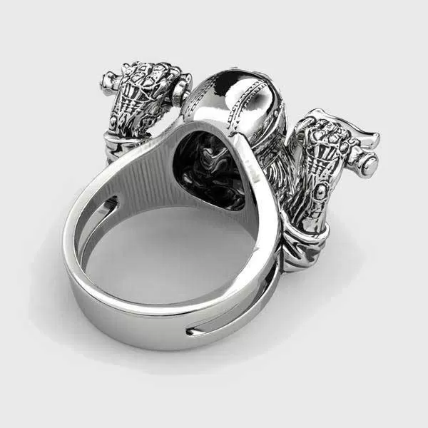 Ghost Biker Skull Ring