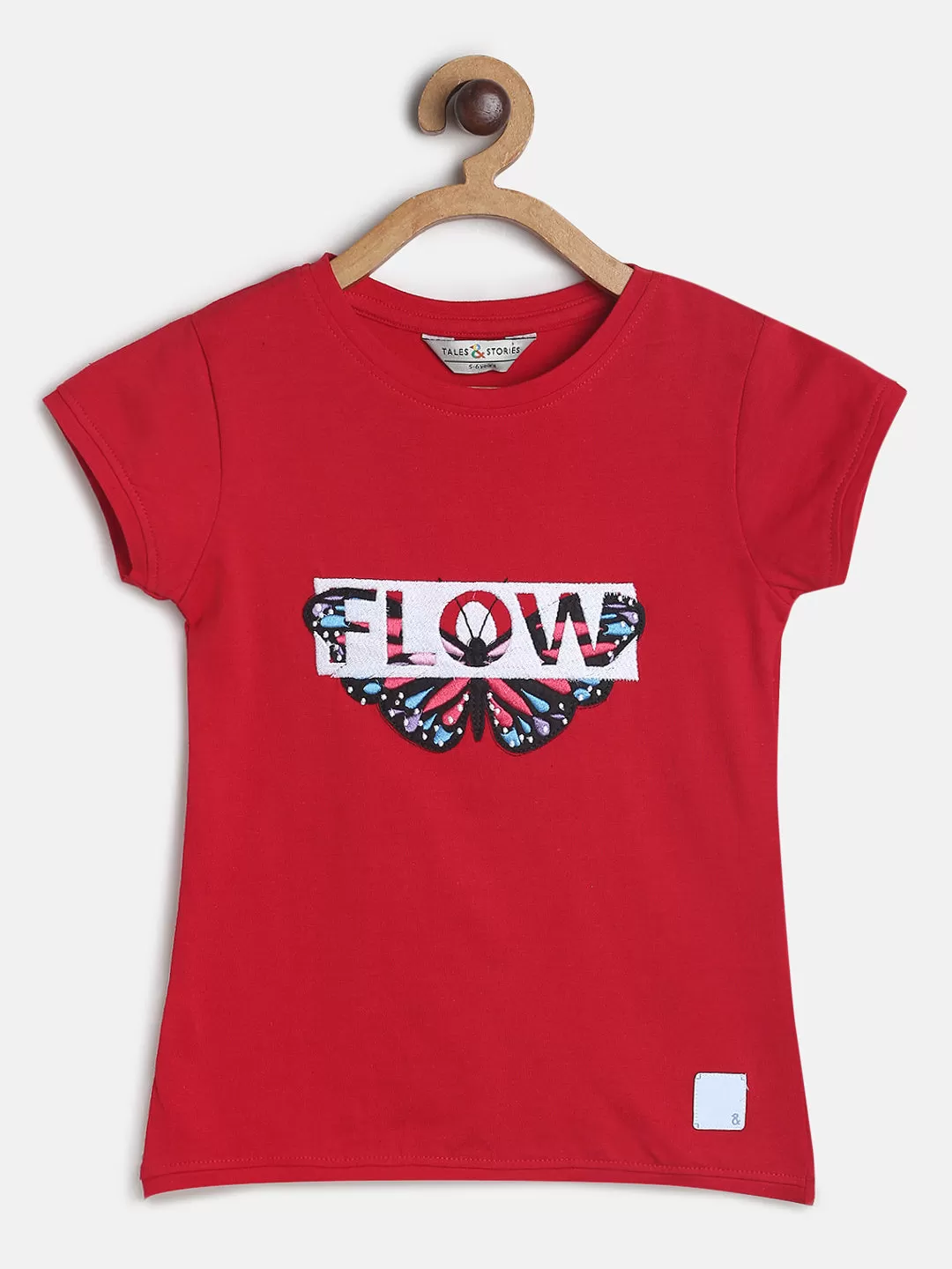 Girls Red Prinred T-shirt