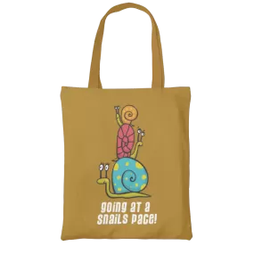 Going at a snails pace tote shopping bag