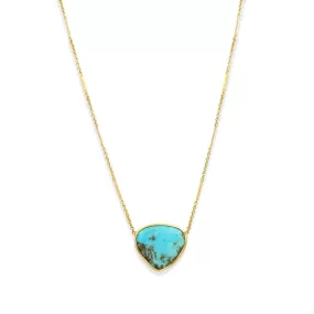 Gold Filled - Upside Down Teardrop Kingsman Turquoise Necklace