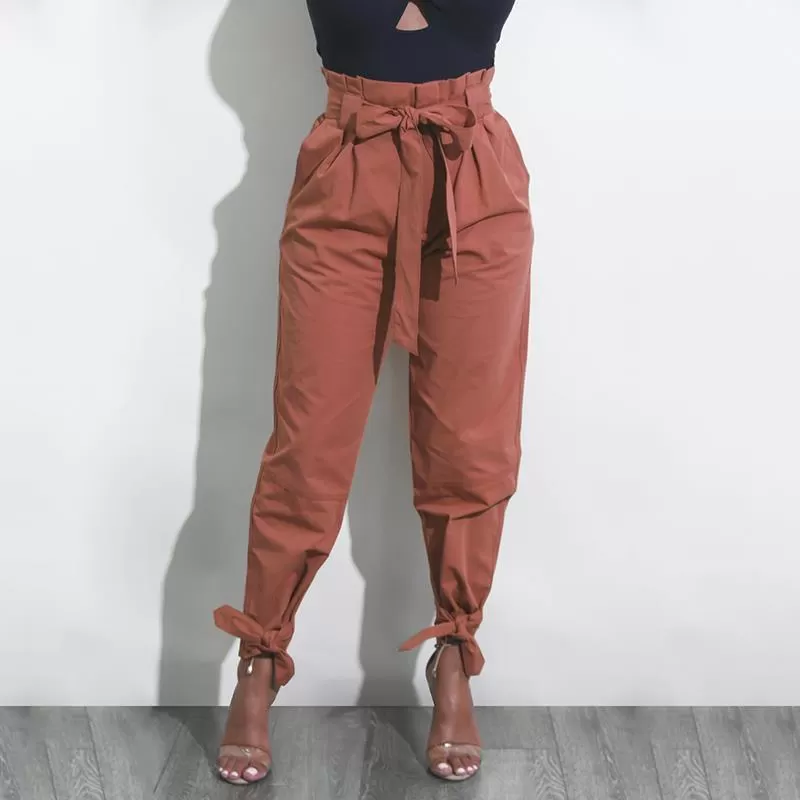 HAREM PANTS WITH TIE-UP ANKLE