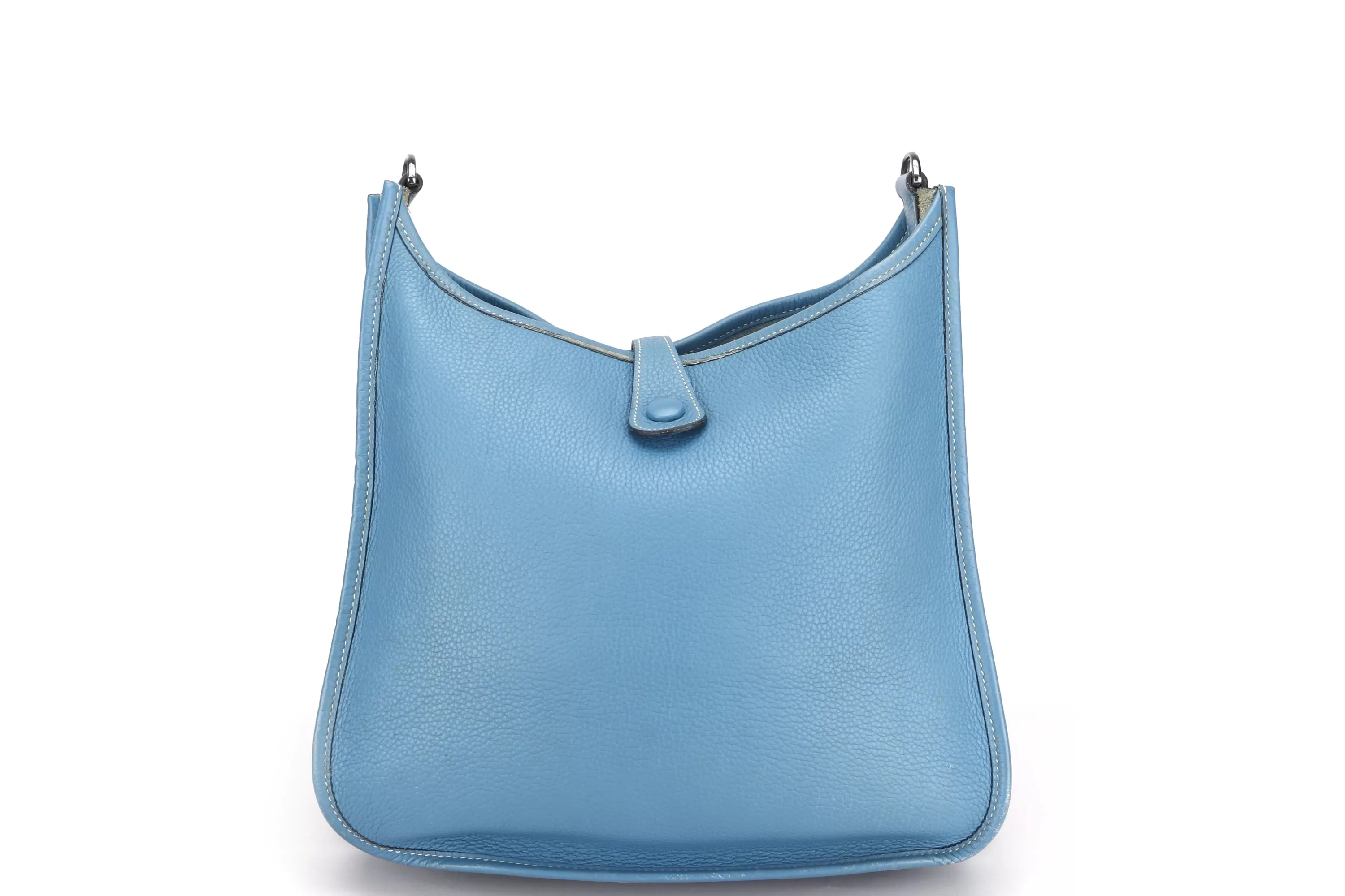 HERMES EVELYNE I [STAMP K (2007)] PM BLUE JEANS CLEMENCE LEATHER, WITH STRAP & DUST COVER