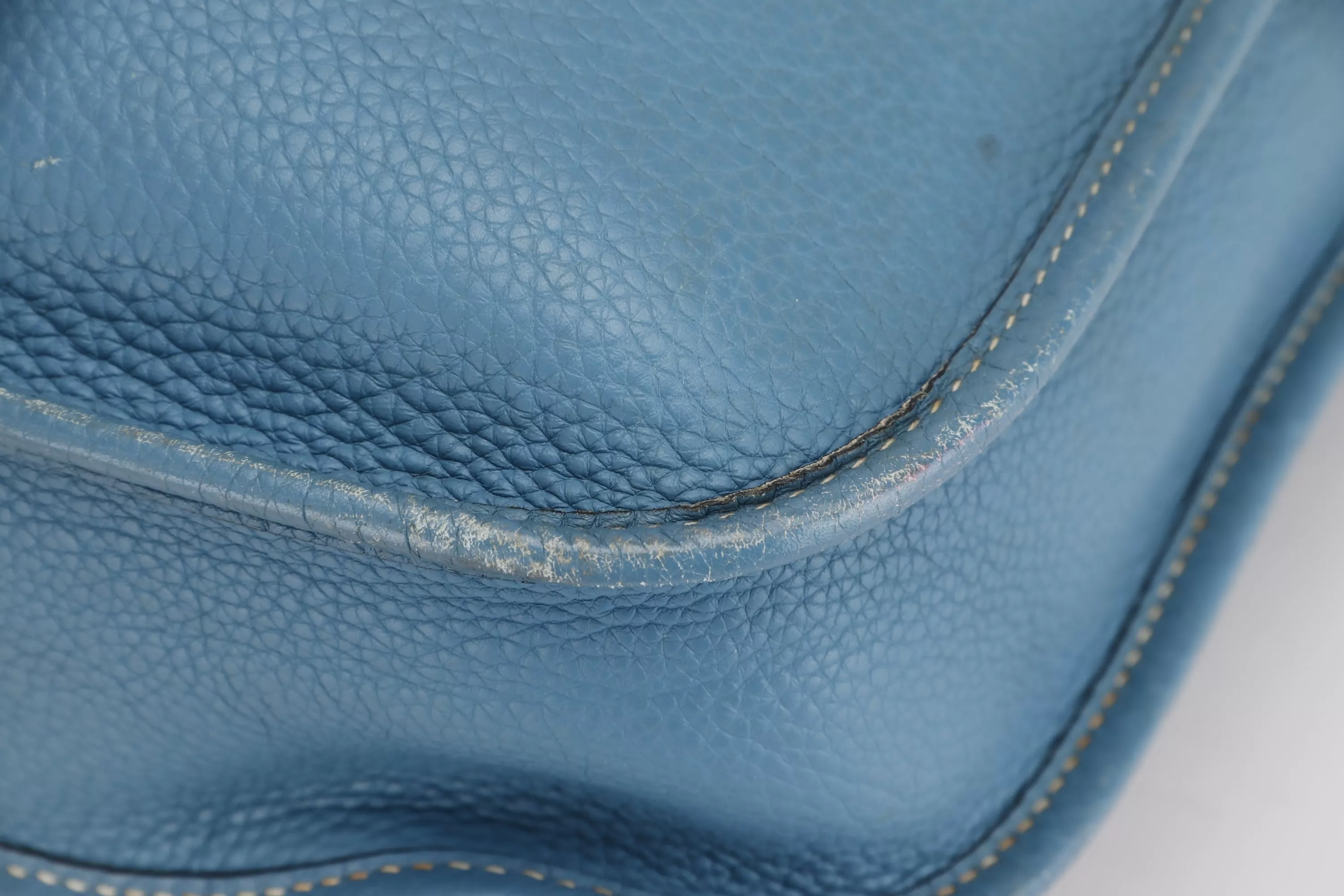 HERMES EVELYNE I [STAMP K (2007)] PM BLUE JEANS CLEMENCE LEATHER, WITH STRAP & DUST COVER