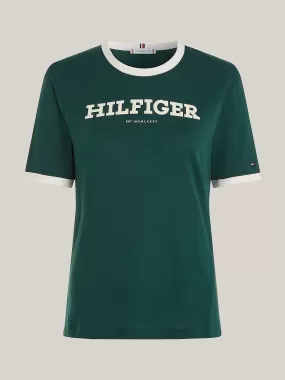 HILFIGER MONOTYPE FLOCKED LOGO T-SHIRT