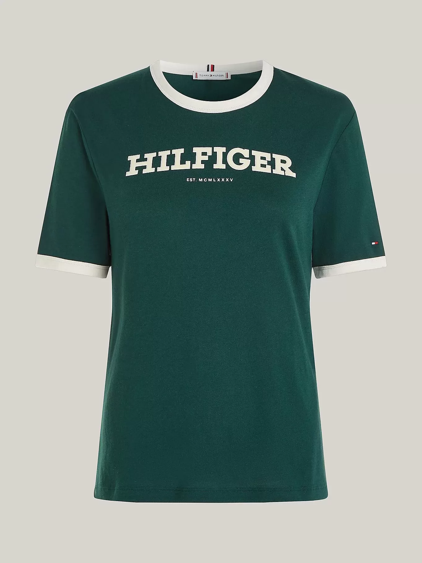 HILFIGER MONOTYPE FLOCKED LOGO T-SHIRT