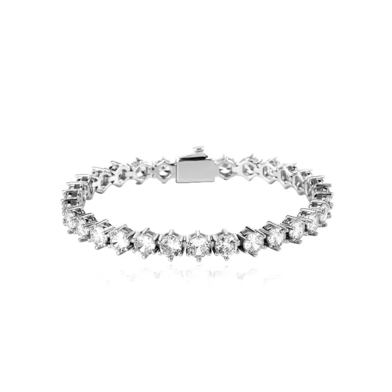 Hip Hop 3/4/5mm Six Prong Single Row Zircon Bracelet