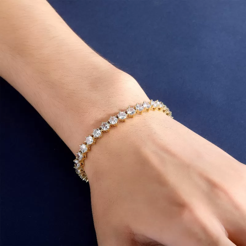 Hip Hop 3/4/5mm Six Prong Single Row Zircon Bracelet