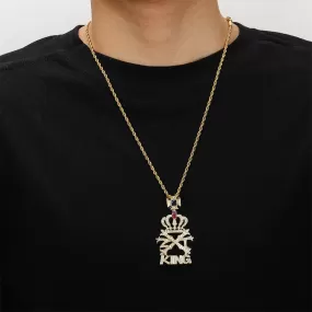 Hip Hop Crown KING Fully Iced Pendant