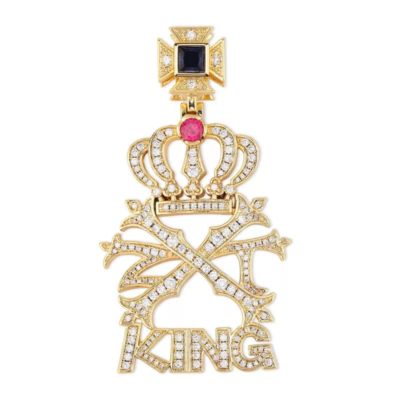 Hip Hop Crown KING Fully Iced Pendant