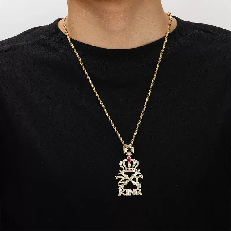 Hip Hop Crown KING Fully Iced Pendant