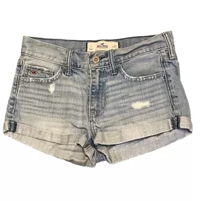 Hollister Short Blue Denim Ripped Shorts Size 25" 1