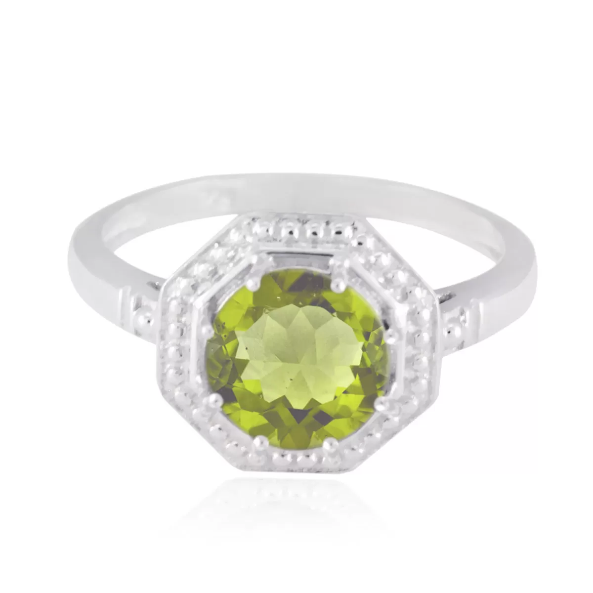 Hot Stone Peridot 925 Sterling Silver Rings Estate Jewelry For Sale