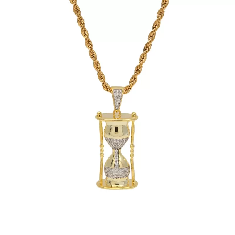 Hourglass Iced Out Pendant