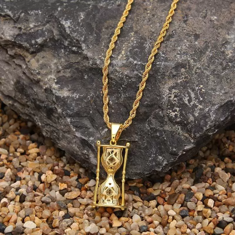 Hourglass Iced Out Pendant