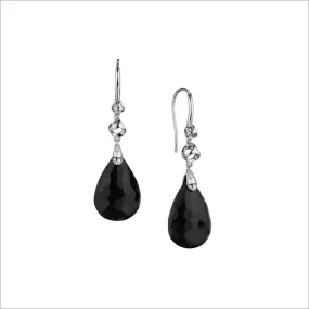 Icona Black Onyx Drop Earrings in Sterling Silver