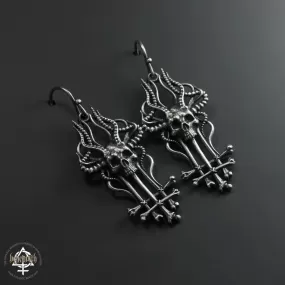 'In Absentia Dei' Behemoth sterling silver earrings (a pair)