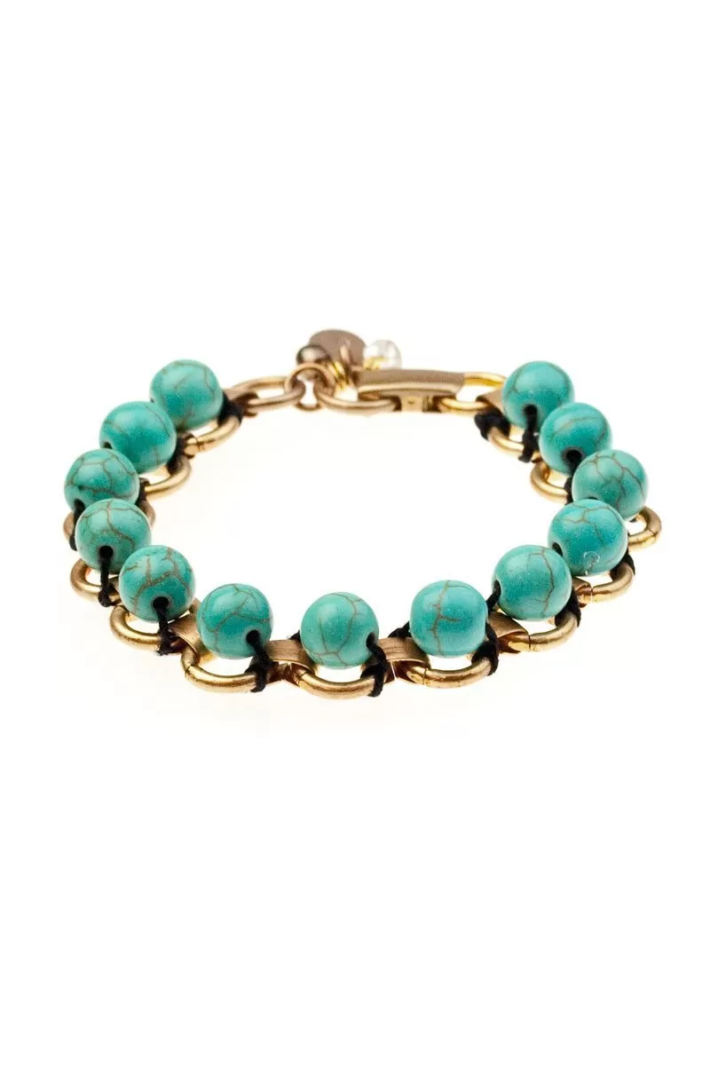 JACKSON BRACELET brass & vintage beads (more colours available)