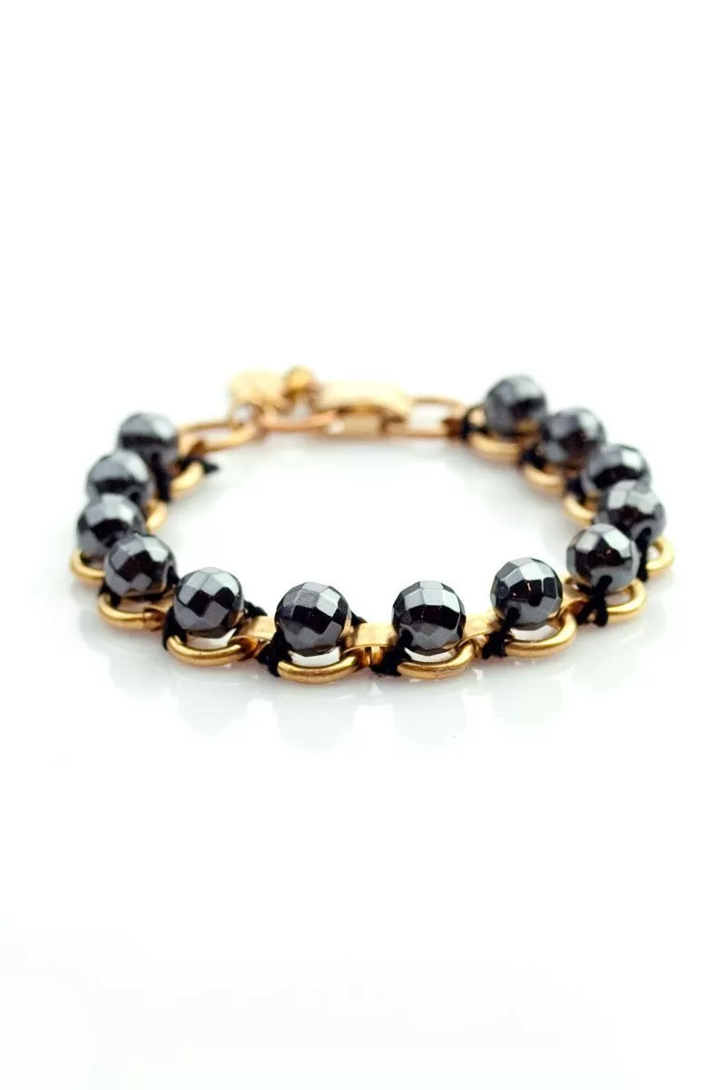 JACKSON BRACELET brass & vintage beads (more colours available)