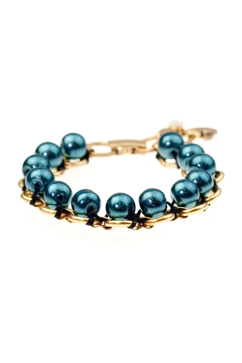 JACKSON BRACELET brass & vintage beads (more colours available)